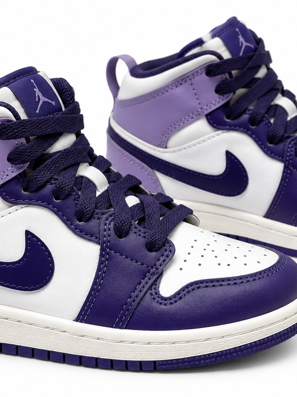 Air Jordan 1 Mid Blueberry Kids 13C Purple White DQ8424-515 Sneakers